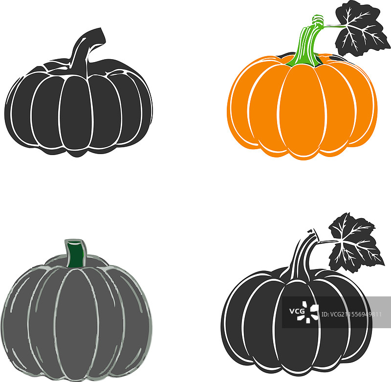 南瓜套装 - 万圣节秋季设计图片素材