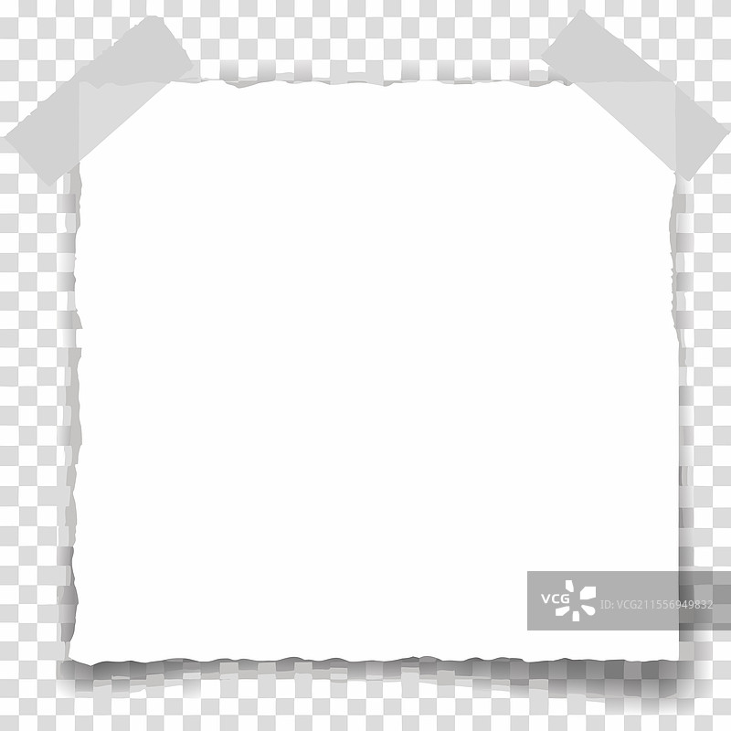 撕裂纸张框架，带透明背景图片素材