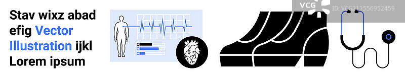 健康心脏活动图表的医学诊断图片素材