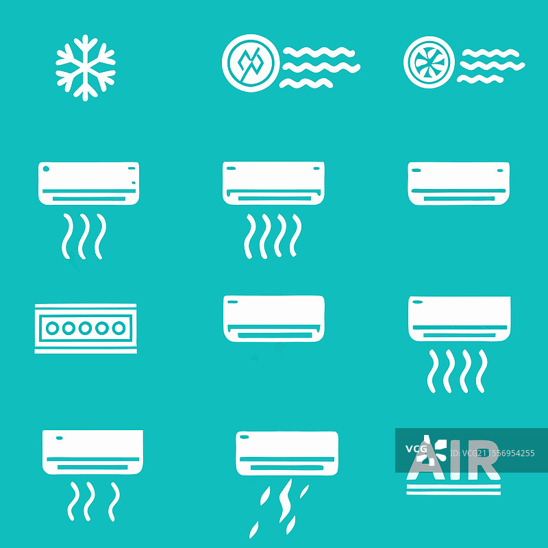 空调图标集 HVAC符号图片素材