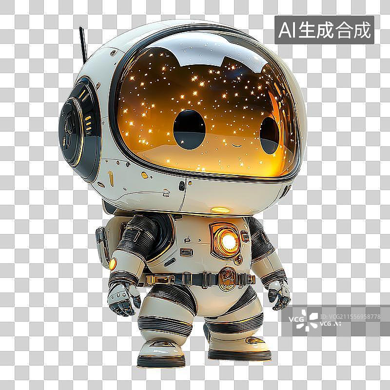【AI数字艺术】3D可爱宇航员免抠元素图片素材