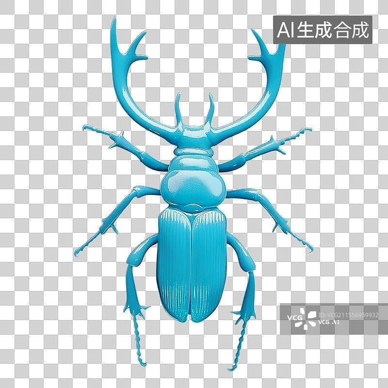【AI数字艺术】绿色的大钳子甲虫图片素材