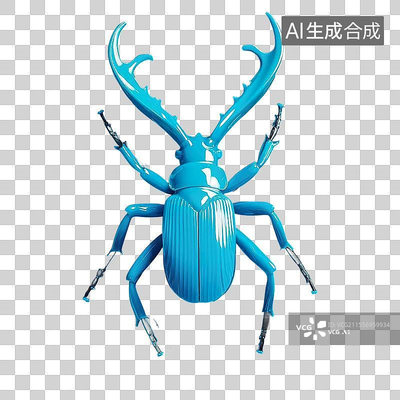 【AI数字艺术】绿色的大钳子甲虫图片素材