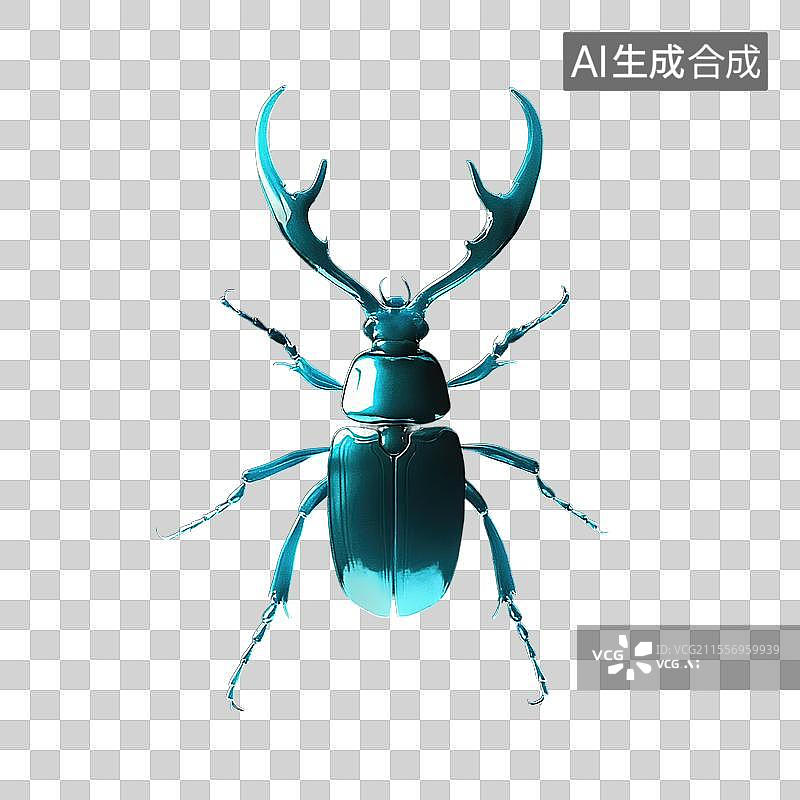 【AI数字艺术】绿色的大钳子甲虫图片素材