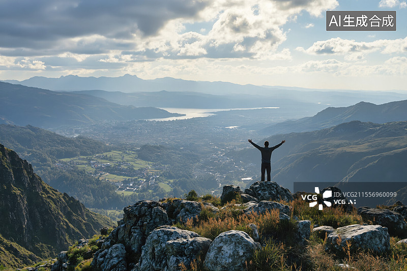 【AI数字艺术】山顶眺望图片素材