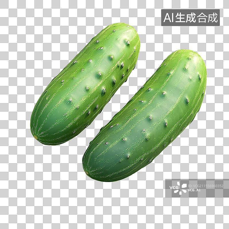 【AI数字艺术】黄瓜插画特写图片素材