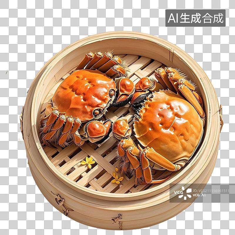 【AI数字艺术】阳澄湖大闸蟹-江苏美食特产海鲜小吃手绘插画图片素材