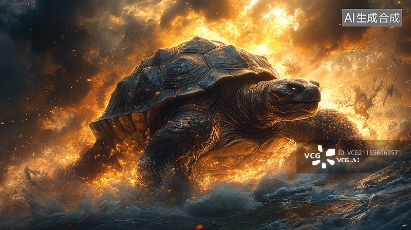 【AI数字艺术】山海经神话四大神兽之玄武图片素材