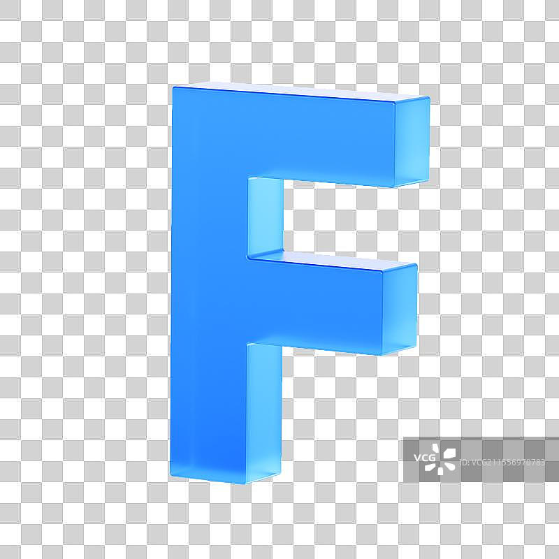 蓝色的建模字母F图片素材