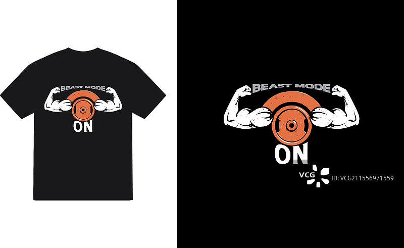 兽模式开启 T 恤设计图片素材