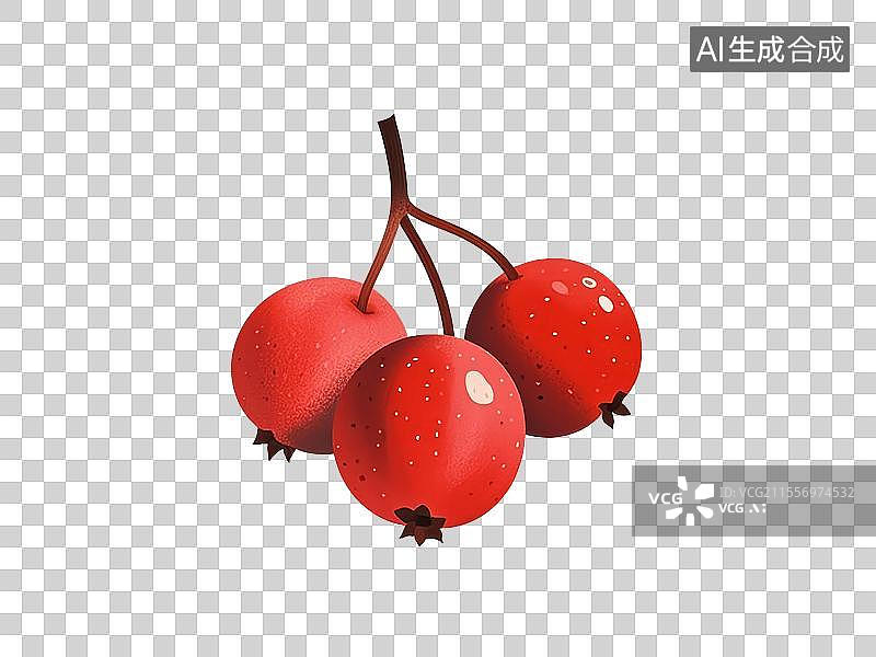 【AI数字艺术】山楂植物手绘元素图片素材