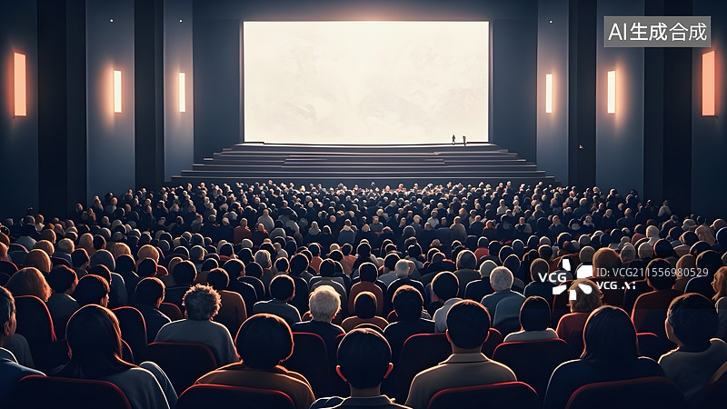 【AI数字艺术】电影院沉浸式观影插画海报图片素材