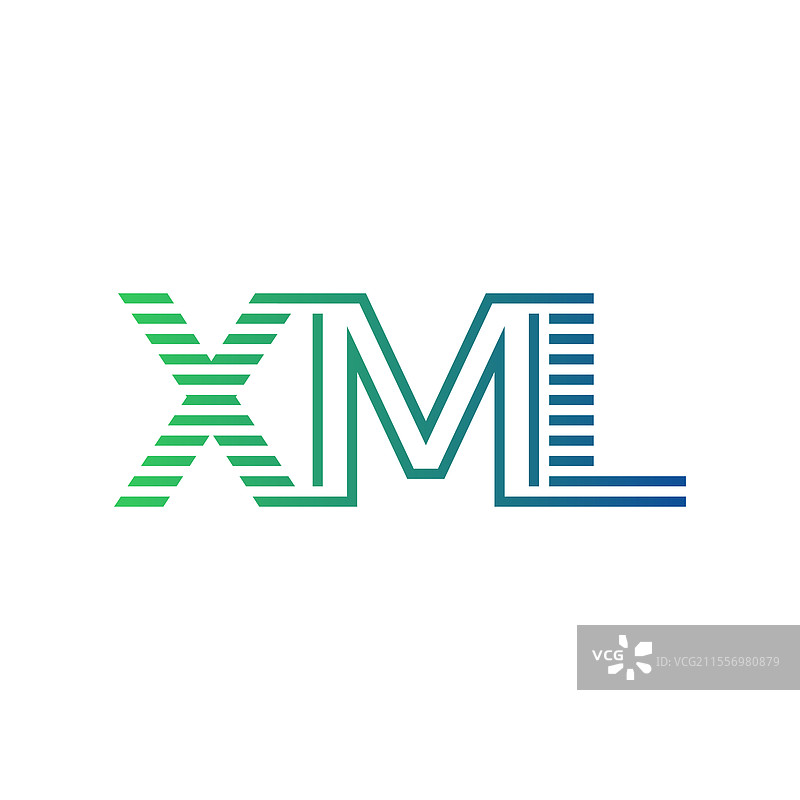 现代 XML 标志设计，字母 XML，极简风格图片素材