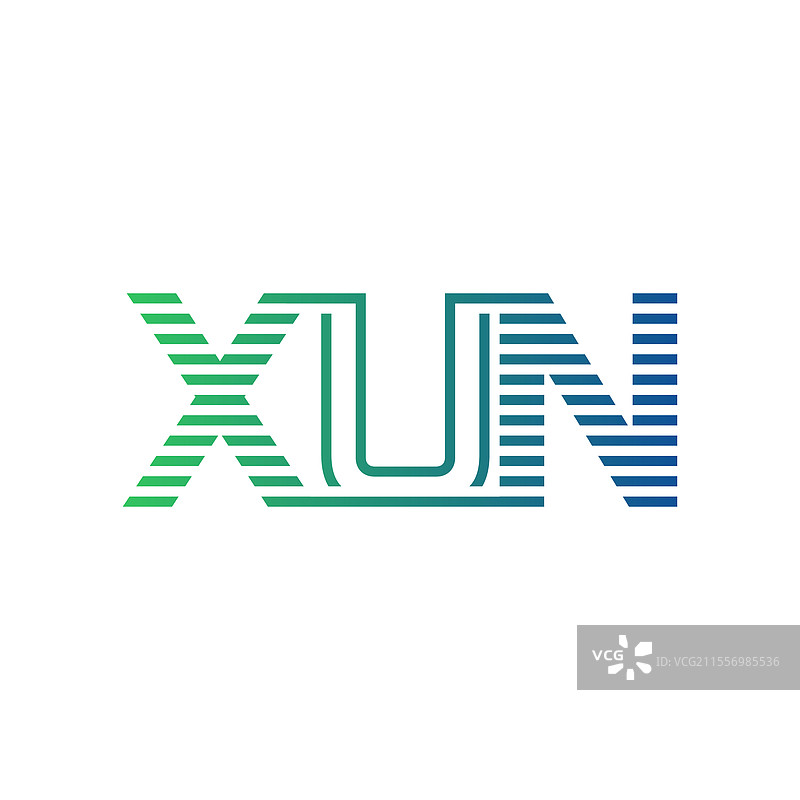 现代的Xun标志设计，字母Xun，极简风格图片素材