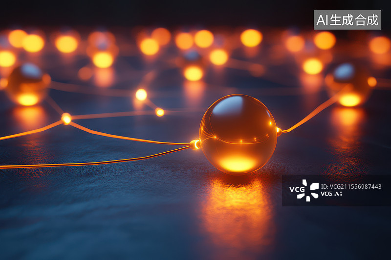 【AI数字艺术】抽象能量存储球体图片素材