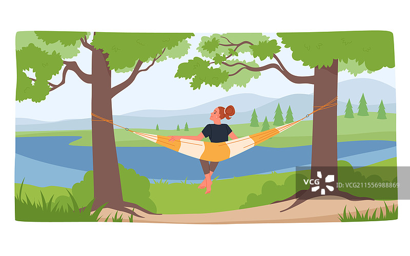 夏天懒散的女孩坐着休息和放松图片素材