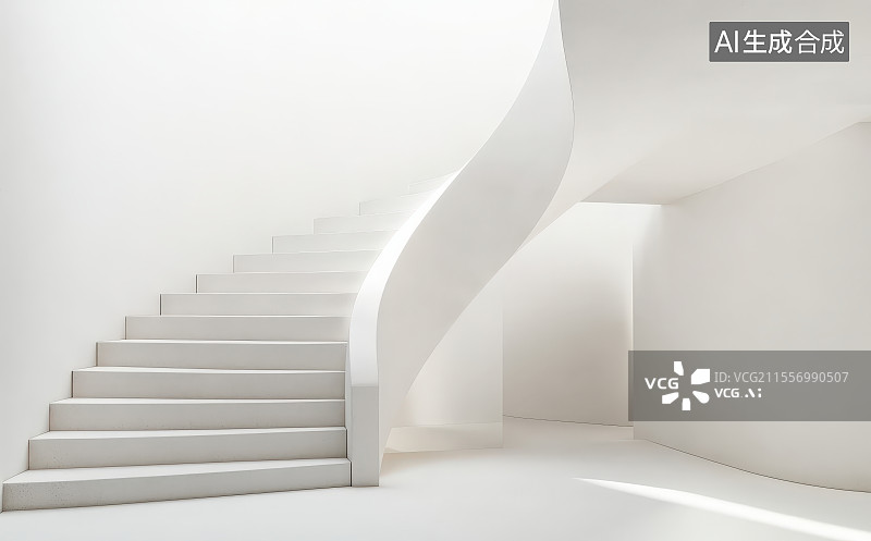 【AI数字艺术】3D渲染室内建筑楼梯台阶背景图片素材