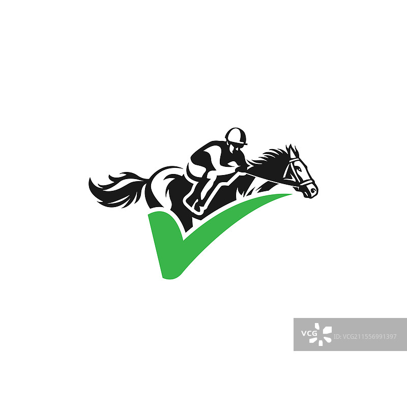 一名骑师骑马比赛，适合用作标志。图片素材