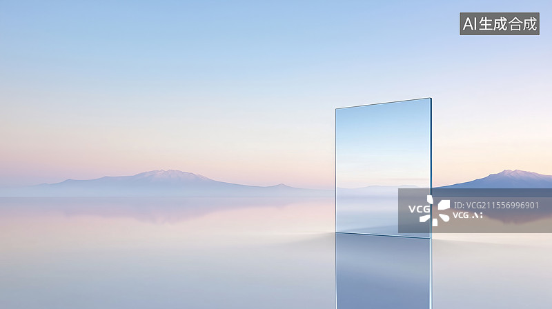 【AI数字艺术】湖面上的超现实之境图片素材