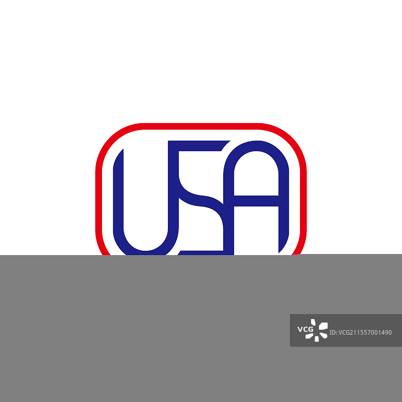 字母美国简单圆形几何红蓝图标图片素材