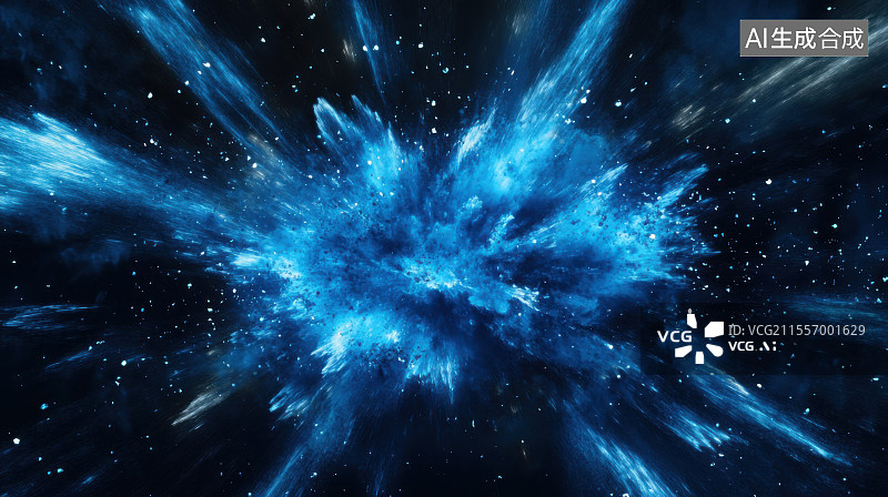 【AI数字艺术】黑色背景下的彩色粉末飞扬图片素材