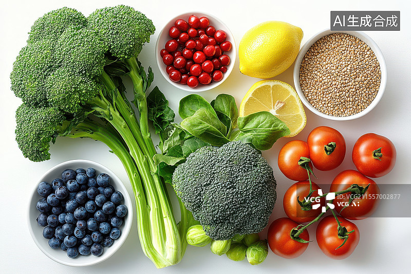 【AI数字艺术】多彩的缤纷果蔬和健康膳食图片素材