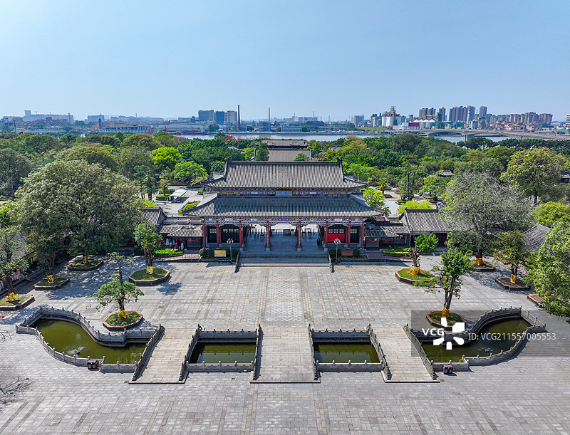 广东省东莞市道滘镇粤晖园航拍图片素材