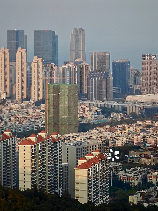 厦门磨心山视角城市风光图片素材