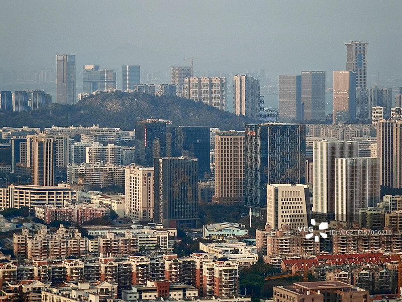 厦门磨心山视角城市风光图片素材