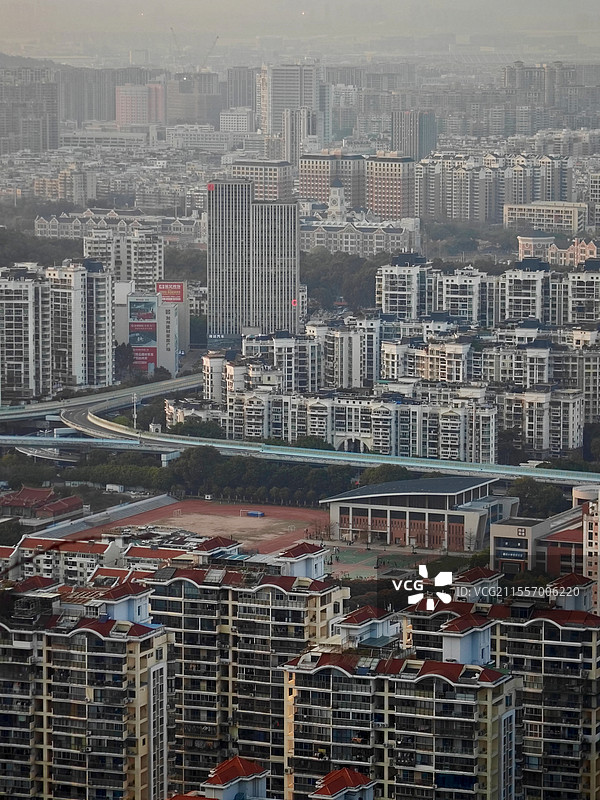 厦门磨心山视角城市风光图片素材