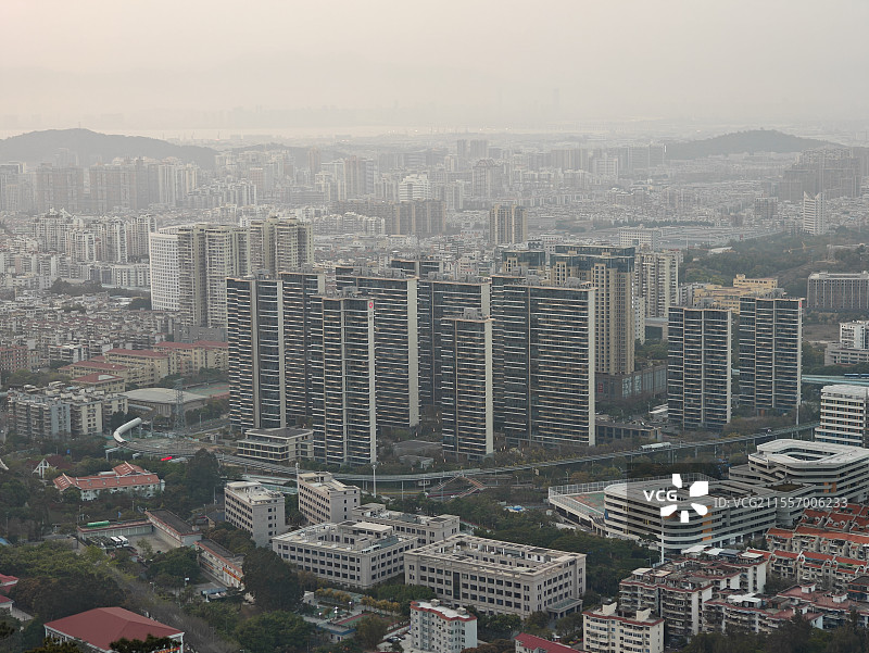 厦门磨心山视角城市风光图片素材