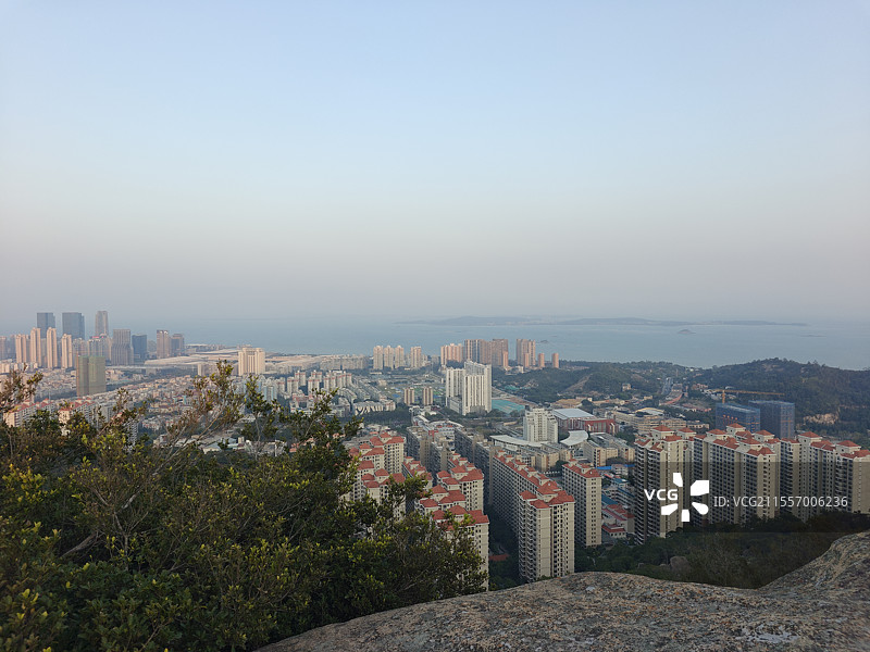 厦门磨心山视角城市风光图片素材