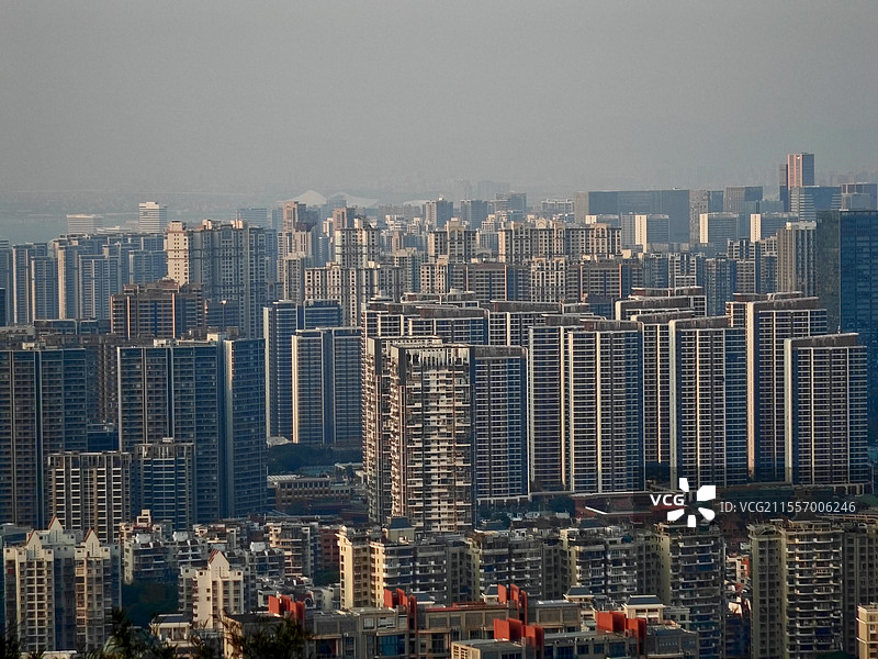 厦门磨心山视角城市风光图片素材