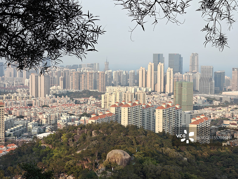 厦门磨心山视角城市风光图片素材