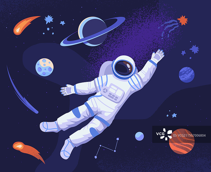 宇航员在太空中漂浮图片素材