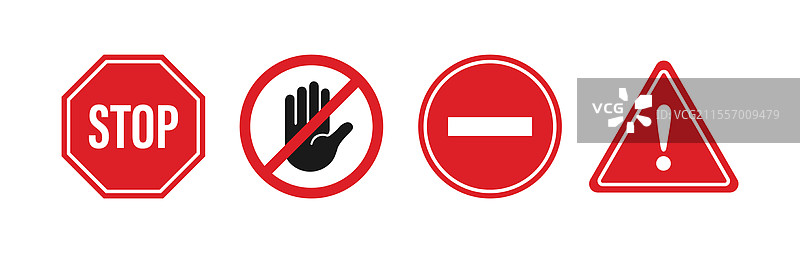 限制和危险标志的集合图片素材