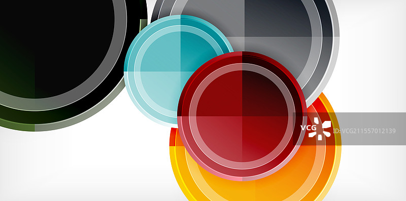 抽象背景 - 时尚的多彩圆圈图片素材