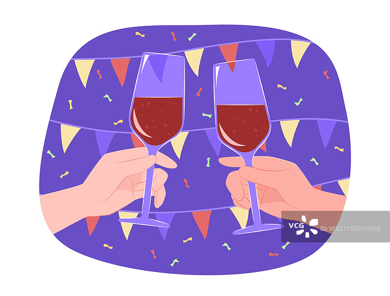 手握酒杯碰杯庆祝祝酒图片素材