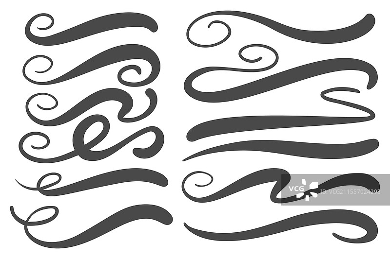 手绘的涡旋下划线图片素材