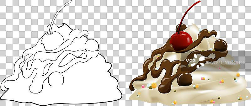 樱桃巧克力甜点图片素材