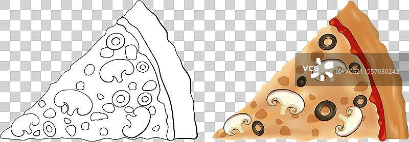 一片奶酪和意大利香肠披萨图片素材