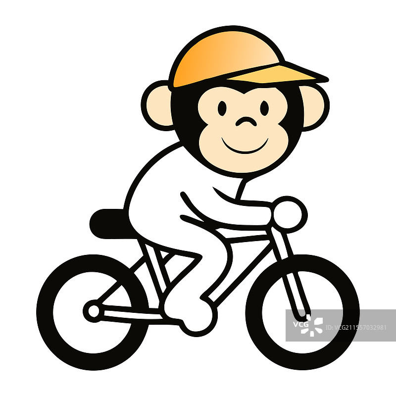 可爱的猴子骑自行车的艺术作品图片素材