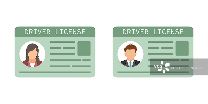 平面风格的驾驶执照图标识别图片素材