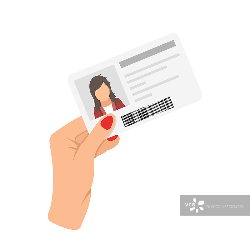 手持驾驶执照图标，扁平风格图片素材