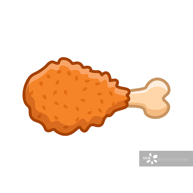 平面风格的快餐菜单上的鸡腿图标图片素材