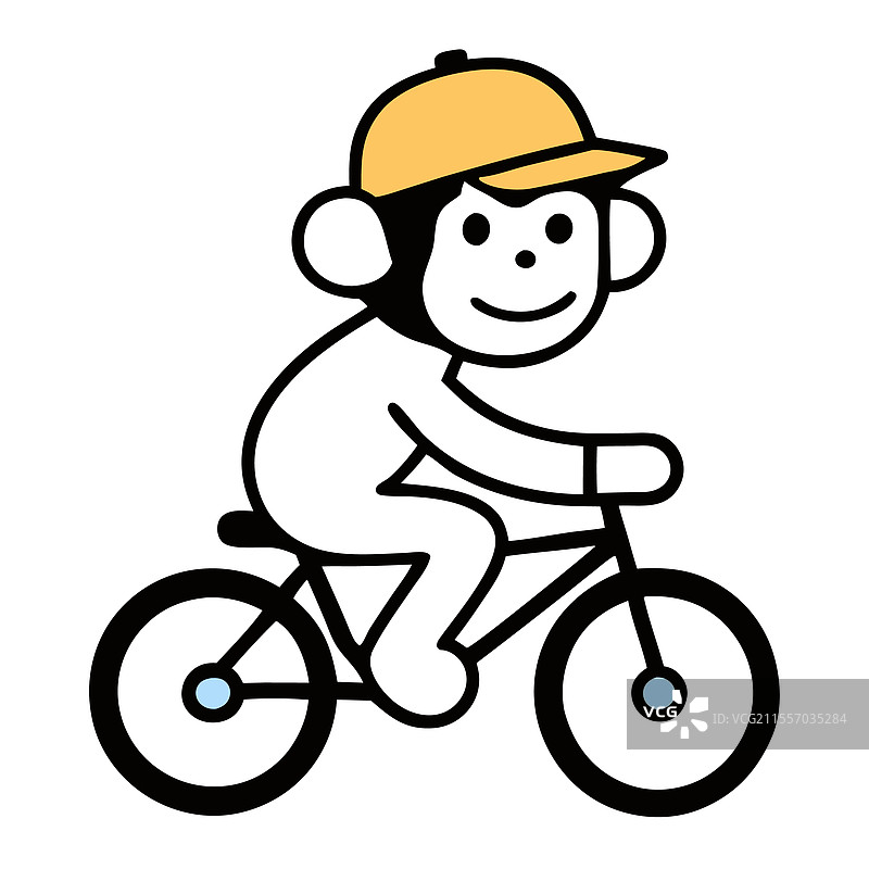 可爱的猴子骑自行车的艺术作品图片素材