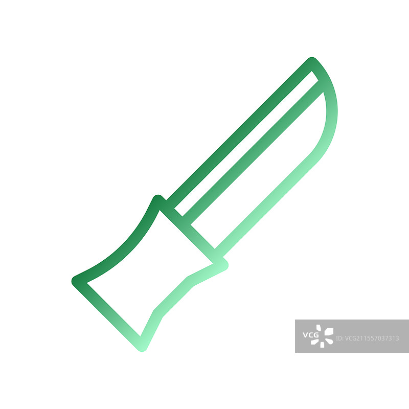 渐变绿色的猎刀图标图片素材
