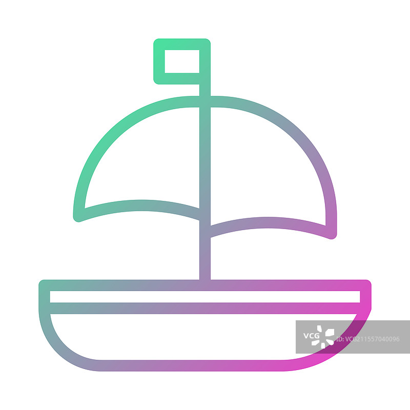 渐变轮廓船只极简风格图标图片素材
