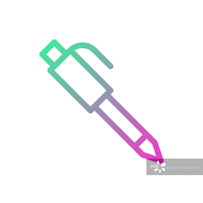 极简主义渐变笔在白色背景上图片素材