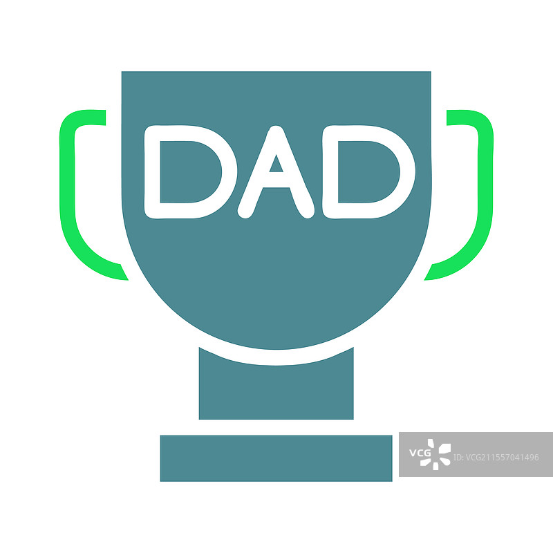 爸爸奖杯，蓝绿色极简设计图片素材